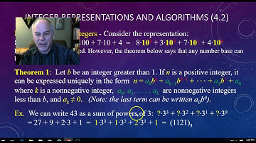 Section 4.2 Integer Representations and Algorithms