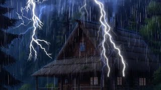 Heavy rain and Thunder storm Ambience to sleep, Asleep instantly heavy rain and thunder sounds