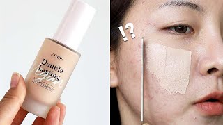 Different from the previous version...⁉️ NEW Etude Double Lasting Vegan Foundation🔥8-hr real review