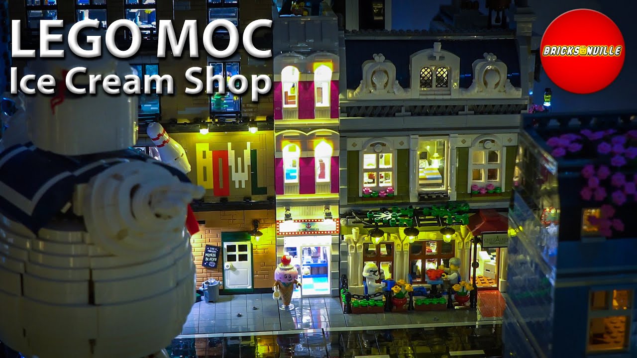 Lego MOC Ice Cream Shop with lights Scoops Ahoy YouTube