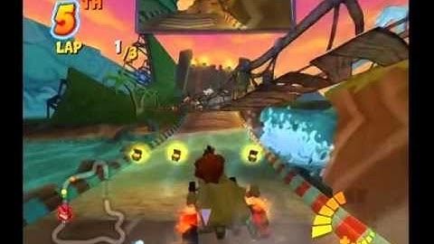 Crash Tag Team Racing PS2 Gameplay Tiki Turbo