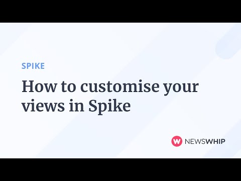 How to customize your views in NewsWhip Spike