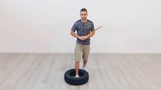 Pekiti Tirsia | Footwork Patterns | Using One Tyre - Square Footwork Pattern