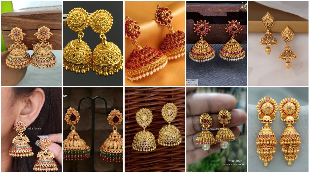 Hanging Gold Earrings With Rubies, Emerald & Pearls By Lagu Bandhu - Lagu  Bandhu