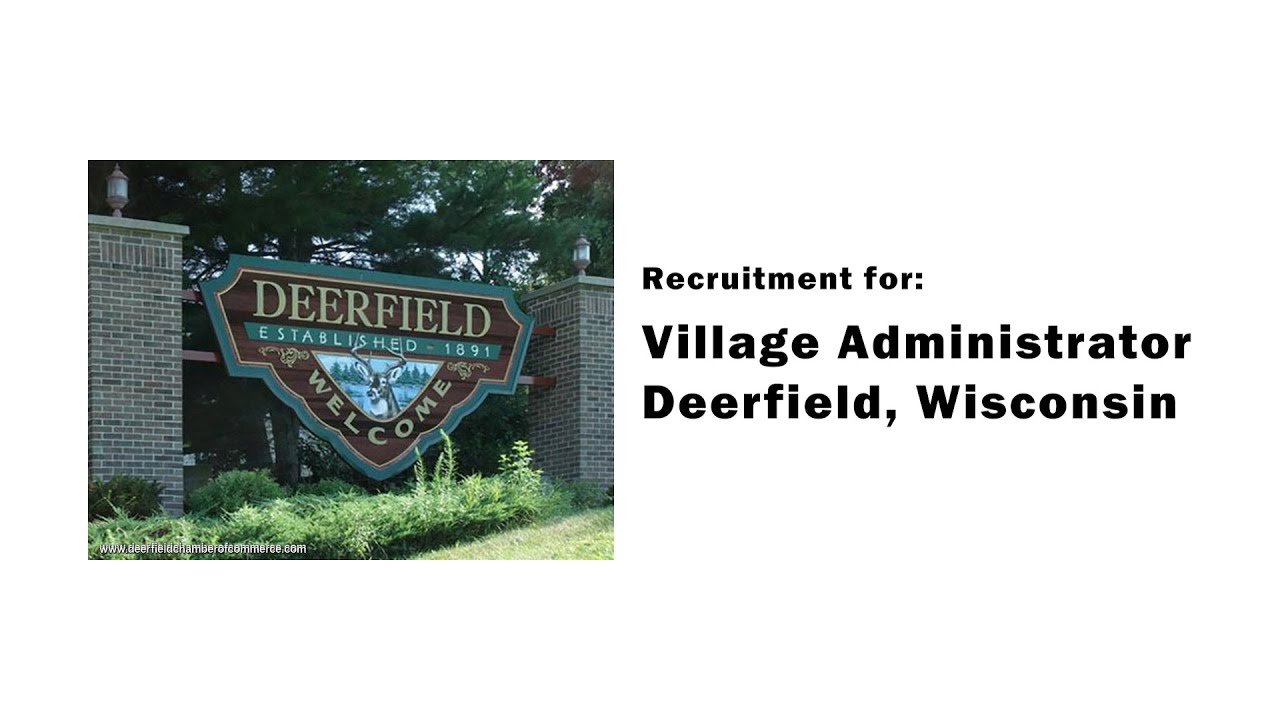 Village Administrator Position Deerfield, WI YouTube