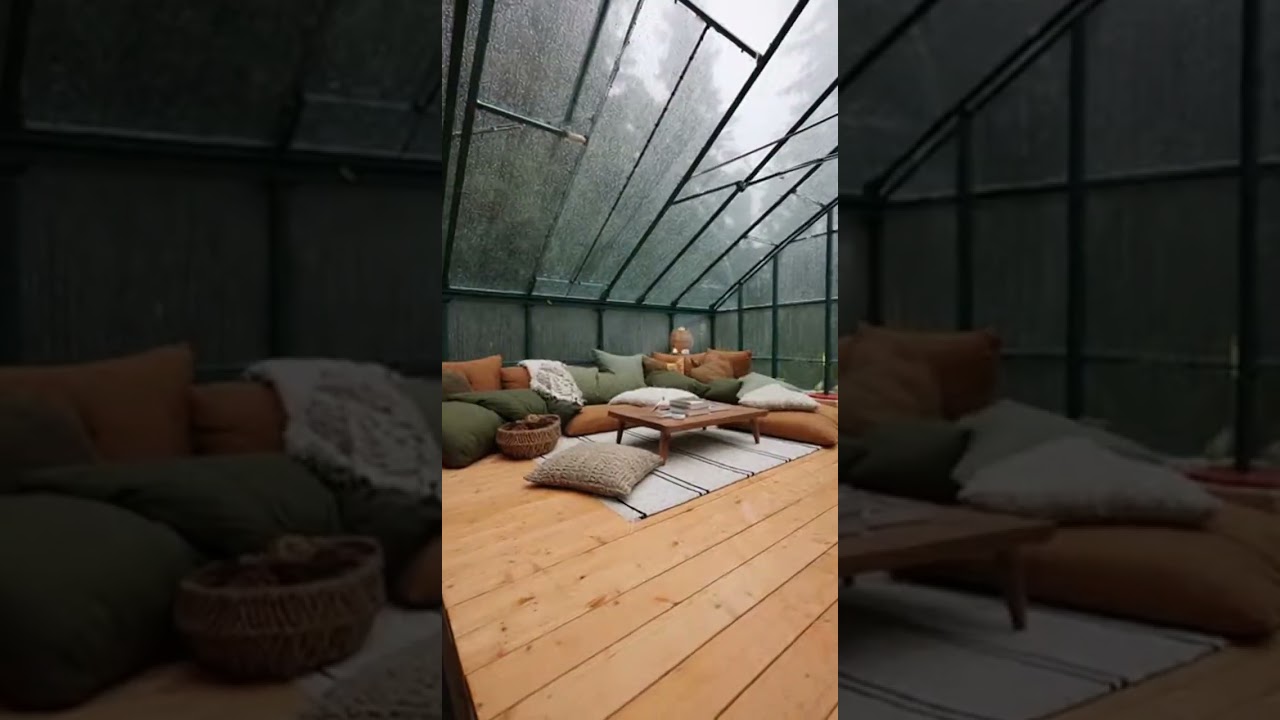 Wooden Greenhouse Loft Lounge Makeover | Timber Bridge & Rainy Views 🌧🌲