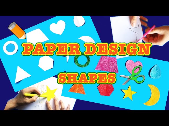 Easy Arts and Craft | How to Make Simple Shapes | Paper Cutting and Coloring  | 簡単子供工作 | 切り絵 ＆ぬり絵