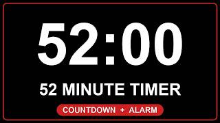 52 Minute Timer ⏱️ 4K Countdown Timer with Alarm (52:00)