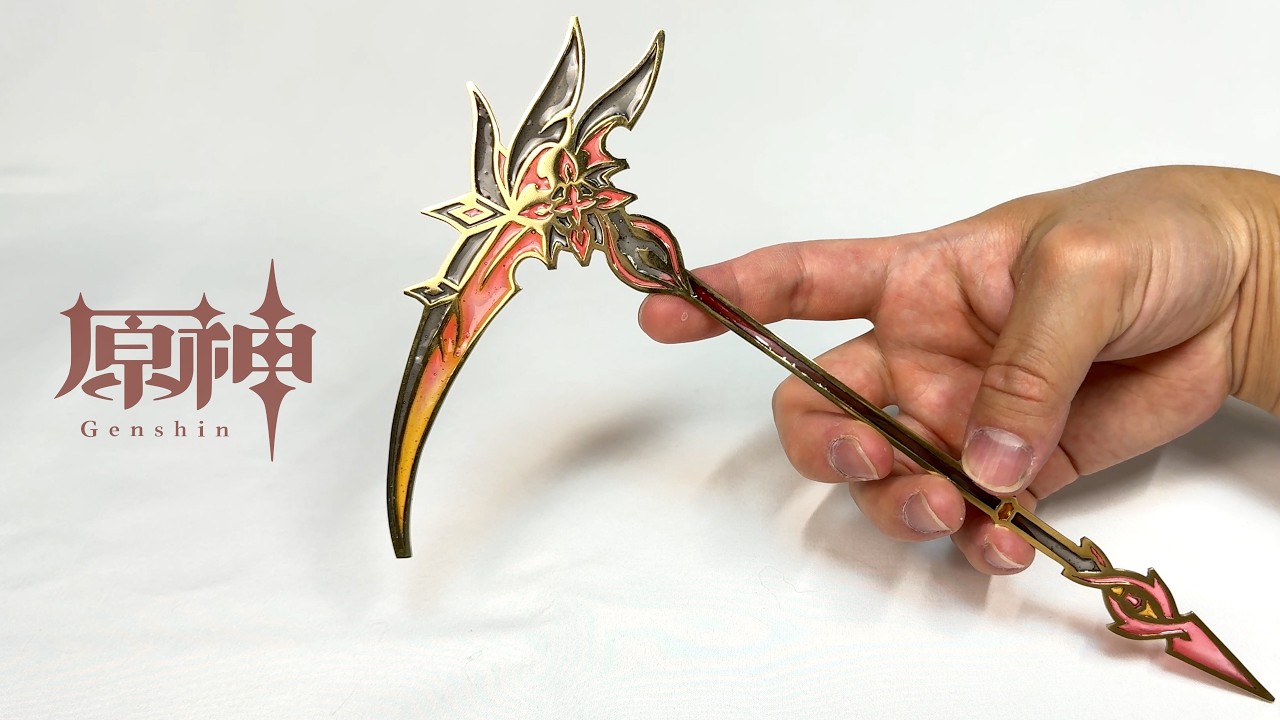 原神】アルレッキーノ鎌の透かし彫りを作ってみた/Making Pierced