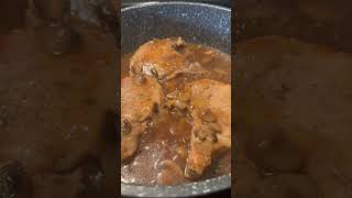 smothered porkchop lunch creamy mushroom asmr satisfying