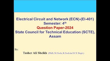 Electrical Circuit and Network (ECN) Question Paper, June-2024, PART-A solution, Polytechnic Assam.