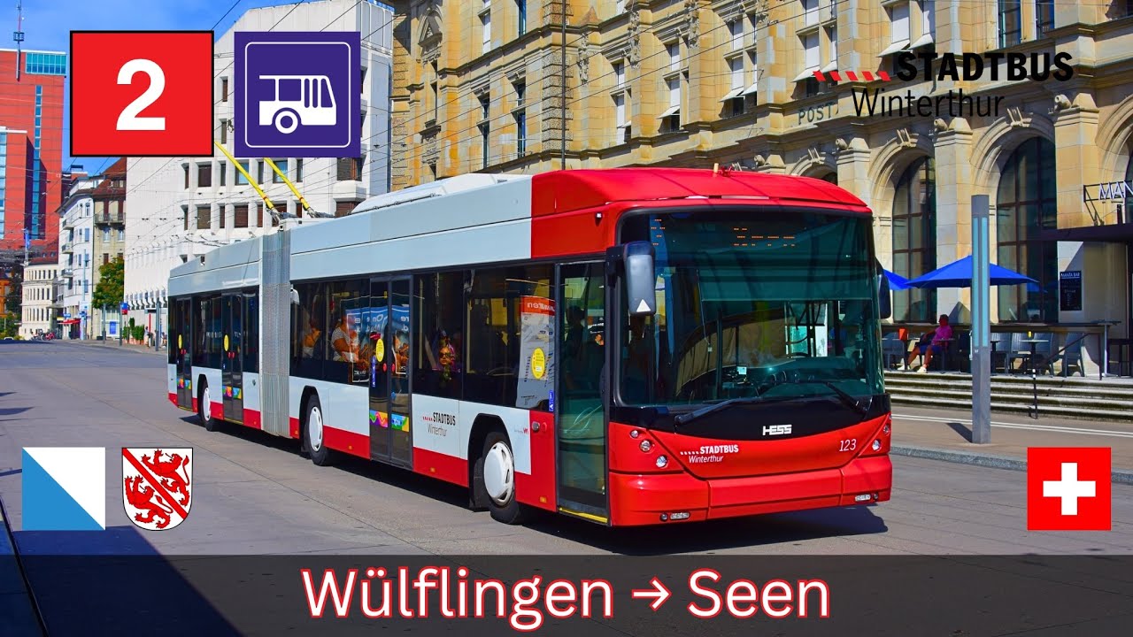 🇨🇭Stadtbus Winterthur Linie 2 | Wülflingen → Seen [4K]