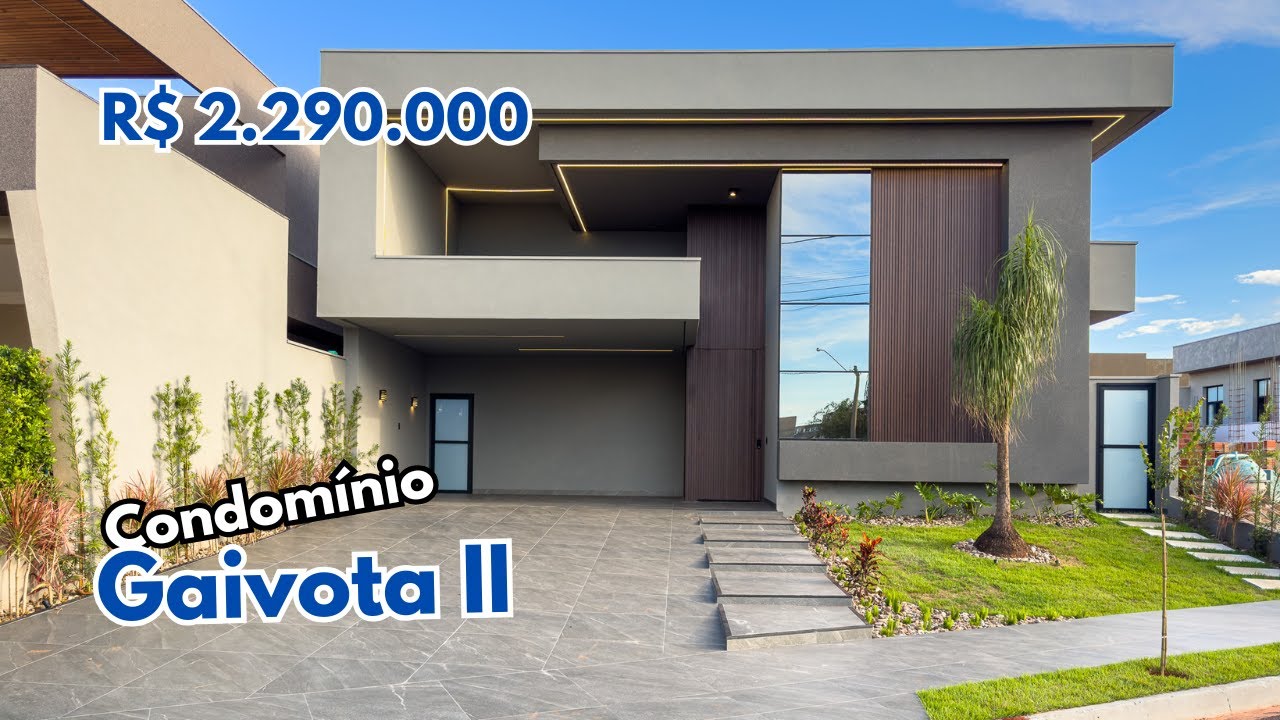 R$ 2.290.000,00 / Casa de alto padrão, com automação, piscina e 3 suítes no Condomínio Gaivota II.