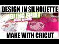 How to make a bling shirt with cricut  design in silhouette studio  hotfix rhinestones  etsy shop