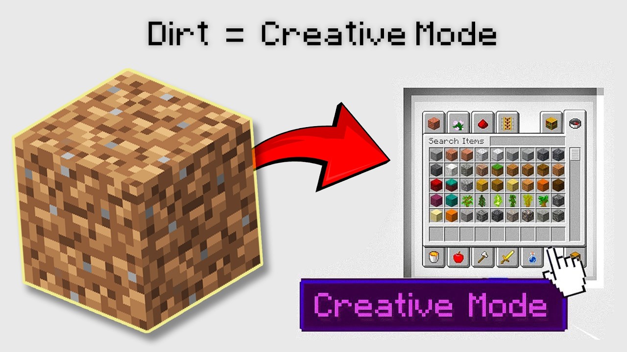 Minecraft, but Dirt gives Creative mode | Hindi Challenge