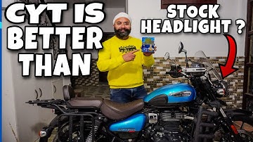 Royal Enfield Meteor 350 stock headlight vs CYT Headlight Comparison