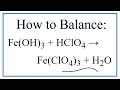Balancing Chemical Reactions Concepts