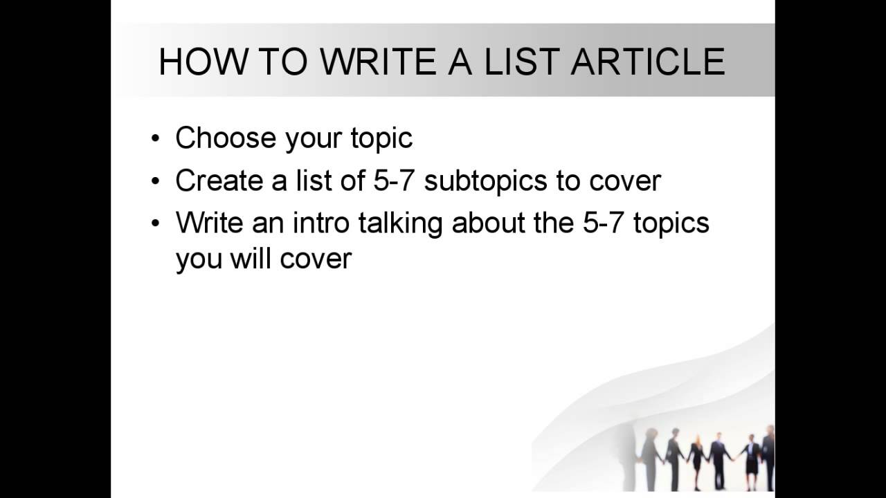 How To Write A List Article YouTube How To Write A List Article YouTube