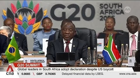 G20 summit: Global leaders adopt declaration in South Africa despite US boycott