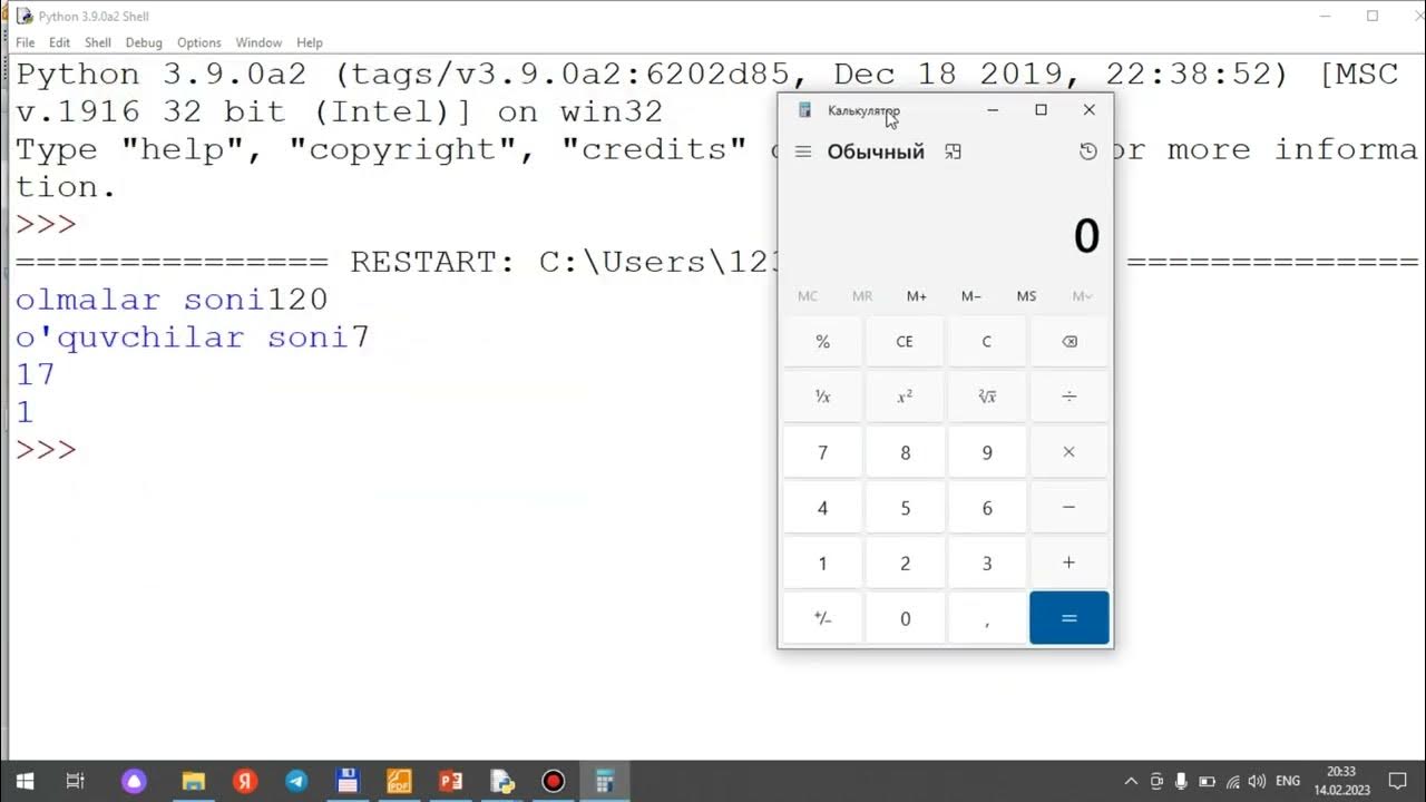 Python.14-dars. Amaliy mashg’ulot. PYTHONDA SODDA MASALALARNI ...