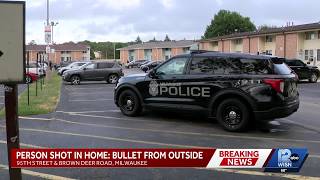 Milwaukee police: Person shot inside home, bullet came from outside