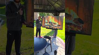 OUR BACKYARD HAS A 75" 4K TV AND ITS AMAZING 😮🔥 #gamingvideos #tv #gaming #PS5 #playstation (Sylvox)