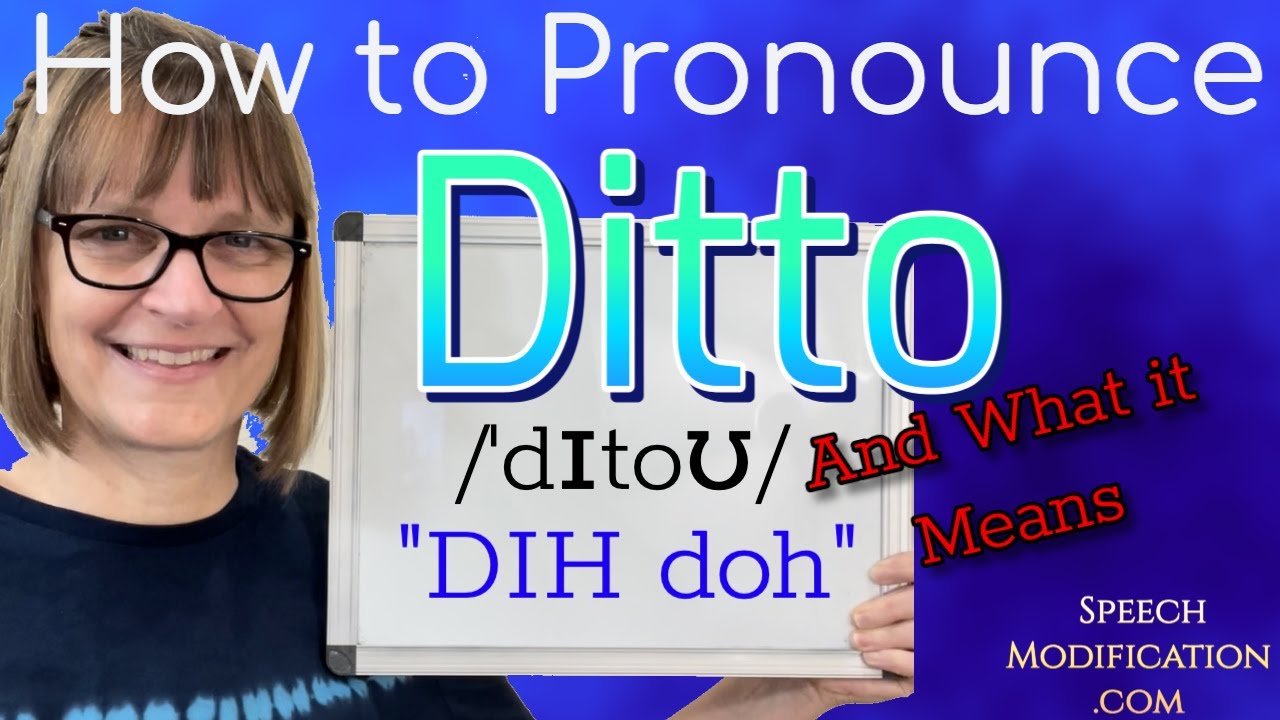 Learn English with Demi - Slang: Ditto Ditto is used to express  repetition, describing that you have the same opinion as the other person.  It simply means the same. In bahasa Indonesia