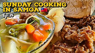 SUNDAY COOKING IN SAMOA | SOUP BONES, STEAK & GRAVY , FRIED FISH AND TARO |  Episode 38
