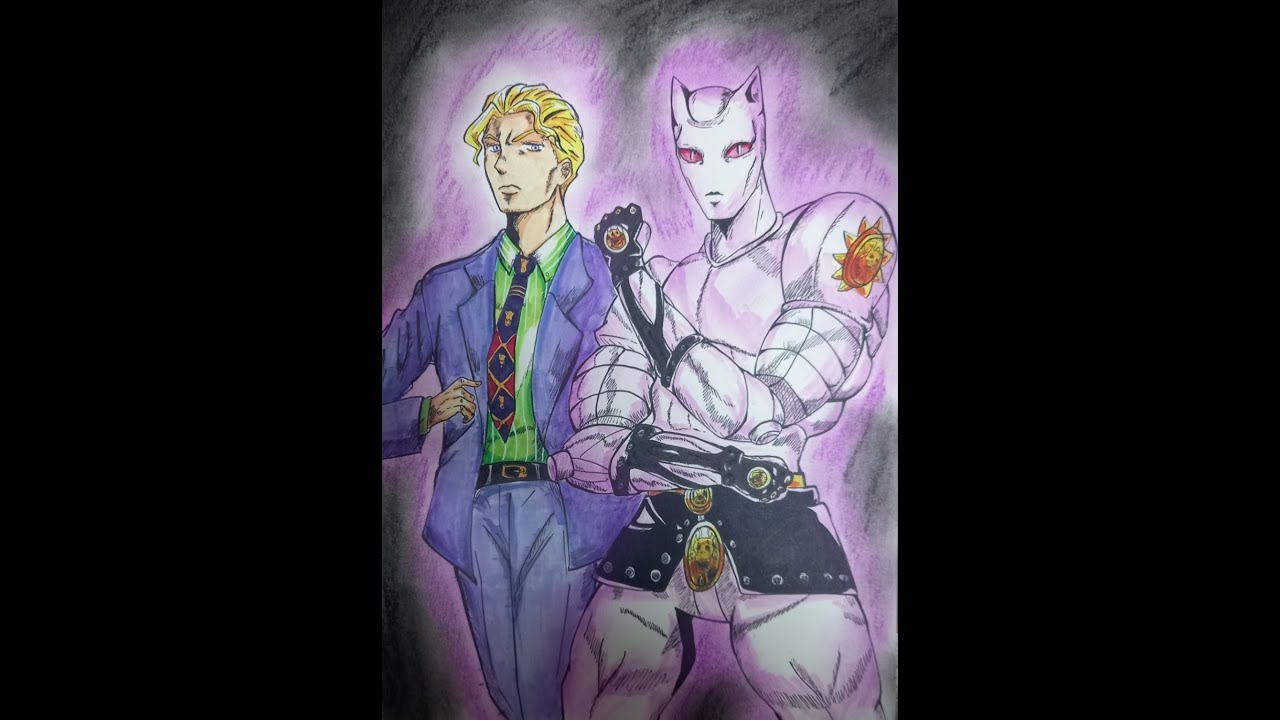 [죠죠]키라 요시카게\u0026킬러 퀸 반전그림/drawing kira yoshikag/jojo's bizarre adventure #shorts