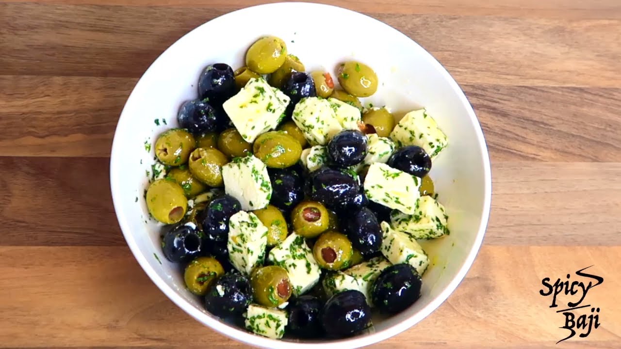 Marinated Olives with Feta Cheese - YouTube