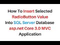 ASP.NET Core 3.0 MVC Insert Selected Radio Button Value Visual Studio2019