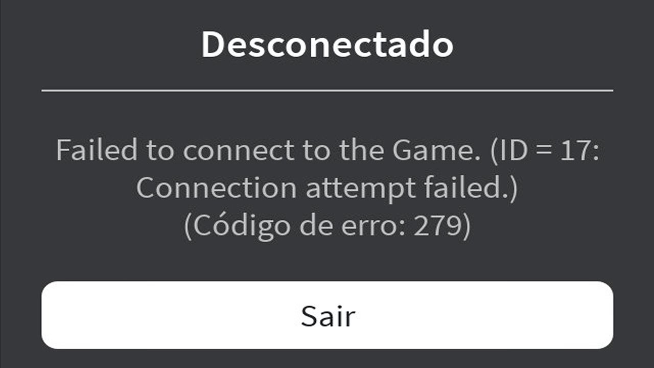 Id 17 connection attempt. Error code 279.