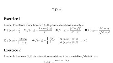 Limites finies de fonctions à plusieurs variables; Exercice corrigé en détails #faculté ibn tofail 