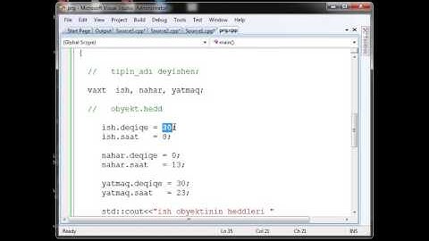 C++ dərs 34 Struct tip obyektlər və onların həddləri