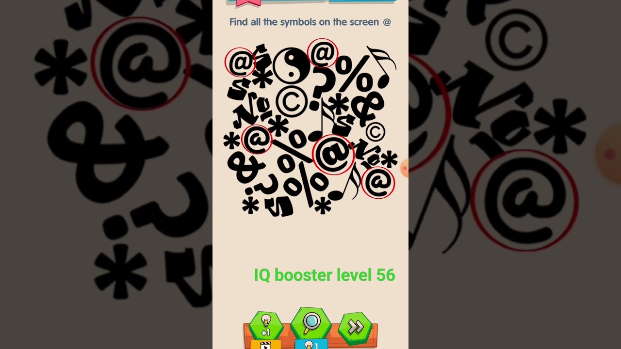 IQ boost level 56 find all the symbols on the screen @