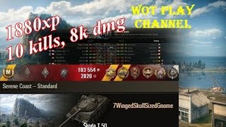 Škoda T 50 Kolobanov, Pool, 1880xp, 10 frag, 8k dmg Serene Coast World of Tanks