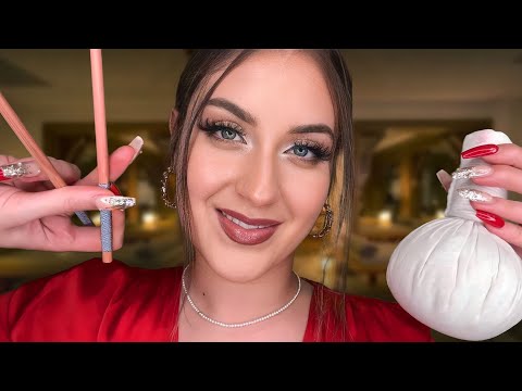 ASMR THAIMASSAGE mit Kräuterstempeln 🪷 Spa Roleplay deutsch | Scalp, Massage, Cracks, Headmassage