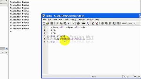 Matlab dersi 18 For döngüsü 1