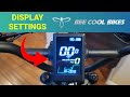 How to change Settings on Bee Cool Display for Tracer, Ranger , Adventurer