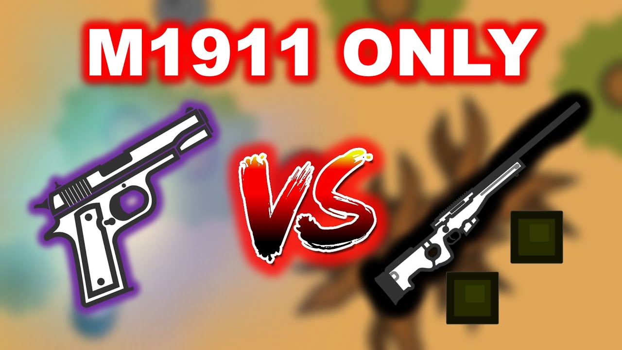 M1911 vs AWM-S + M249! || M1911 Only Challenge || Surviv.io