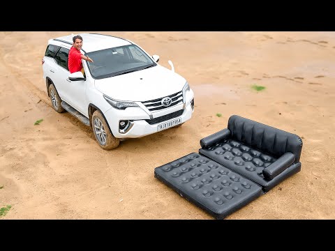 Driving Fortuner On Air Sofa - क्या सोफा बच पायेगा ?