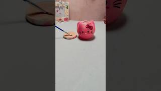 Making a Cute Hello Kitty Brush Cleaner 🎨🎀#BrushWasher #HelloKitty #diycrafts, #bestoutofwaste 🫶🫳🫴