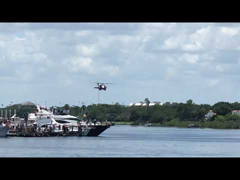 Blackhawk Helicopter & Fast Rope deployment onto ship in Tampa Bay 2018