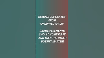 Remove Duplicates From An Sorted Array (Leadcode) #java #dsa #programming  #interview #pseudocode