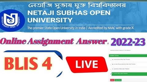 NSOU//BLIS 4 ASSIGNMENT ANSWER 2022-23//