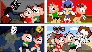 Cebolinha e Mônica em 4 Episódios Assustadores Com Cartoon Cat, Sonic EXE, Jason, IT A COISA