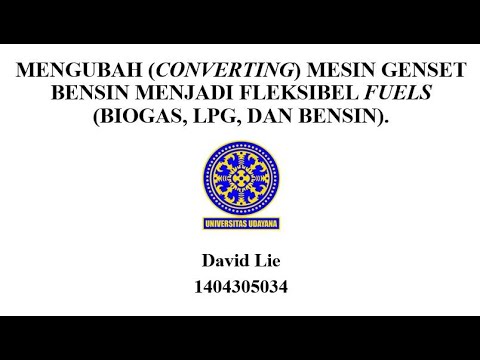 Skripsi David Lie. Genset Fleksibel Fuels (biogas, LPG, dan bensin)