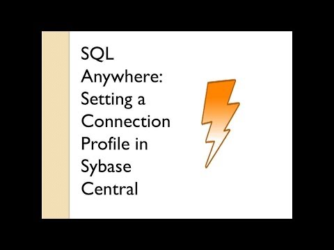 Setting Up Connection profile for SQL Anywhere Database | Sybase Central