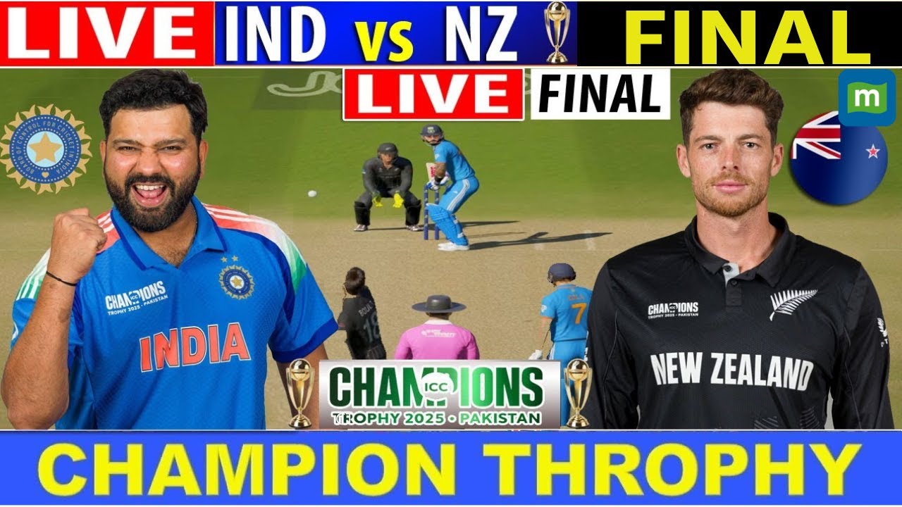 🔴 India vs New Zealand, ICC Champions Trophy |IND vs NZ Final Live ...
