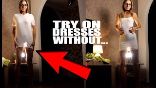 Try On Short Transparent Dresses Without...